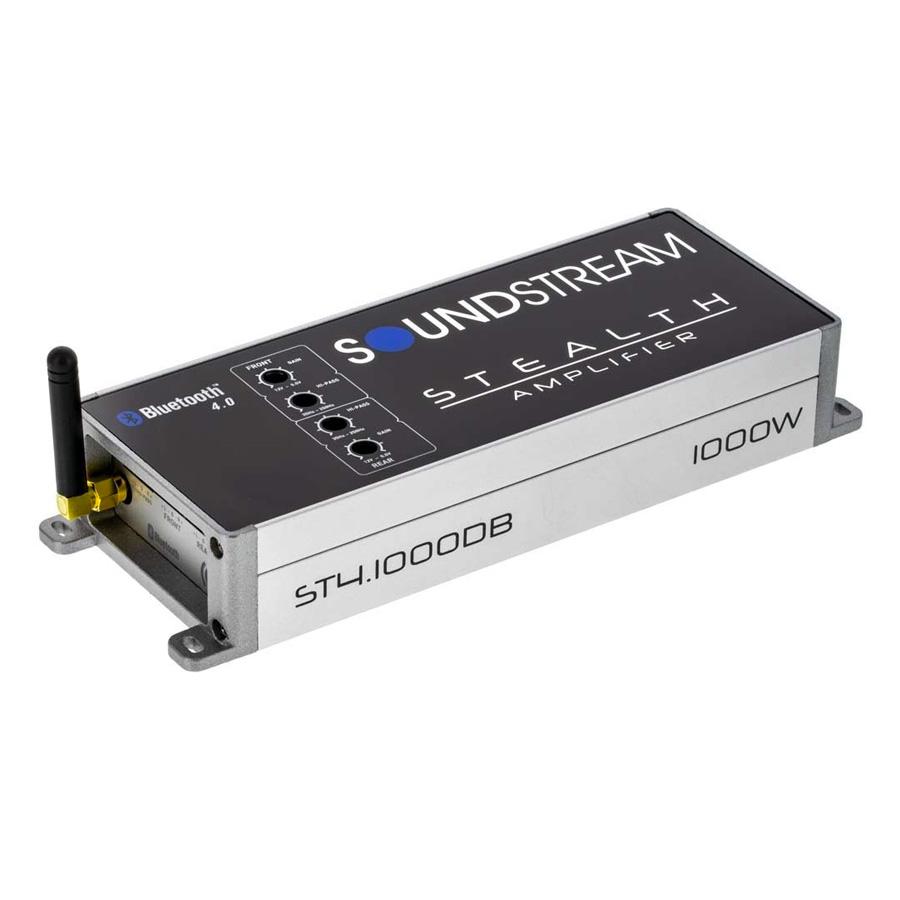 Soundstream ST4.1000DB, Stealth 4 Channel Class D Full Range Amplifier, Micro Size w/ Bluetooth - 1000W