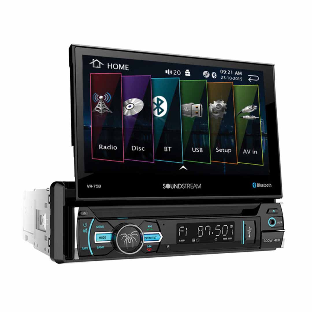 Soundstream VR-75XB, 1-DIN AptiX Source Unit, SXM Ready, w/ Bluetooth, & 7" LCD