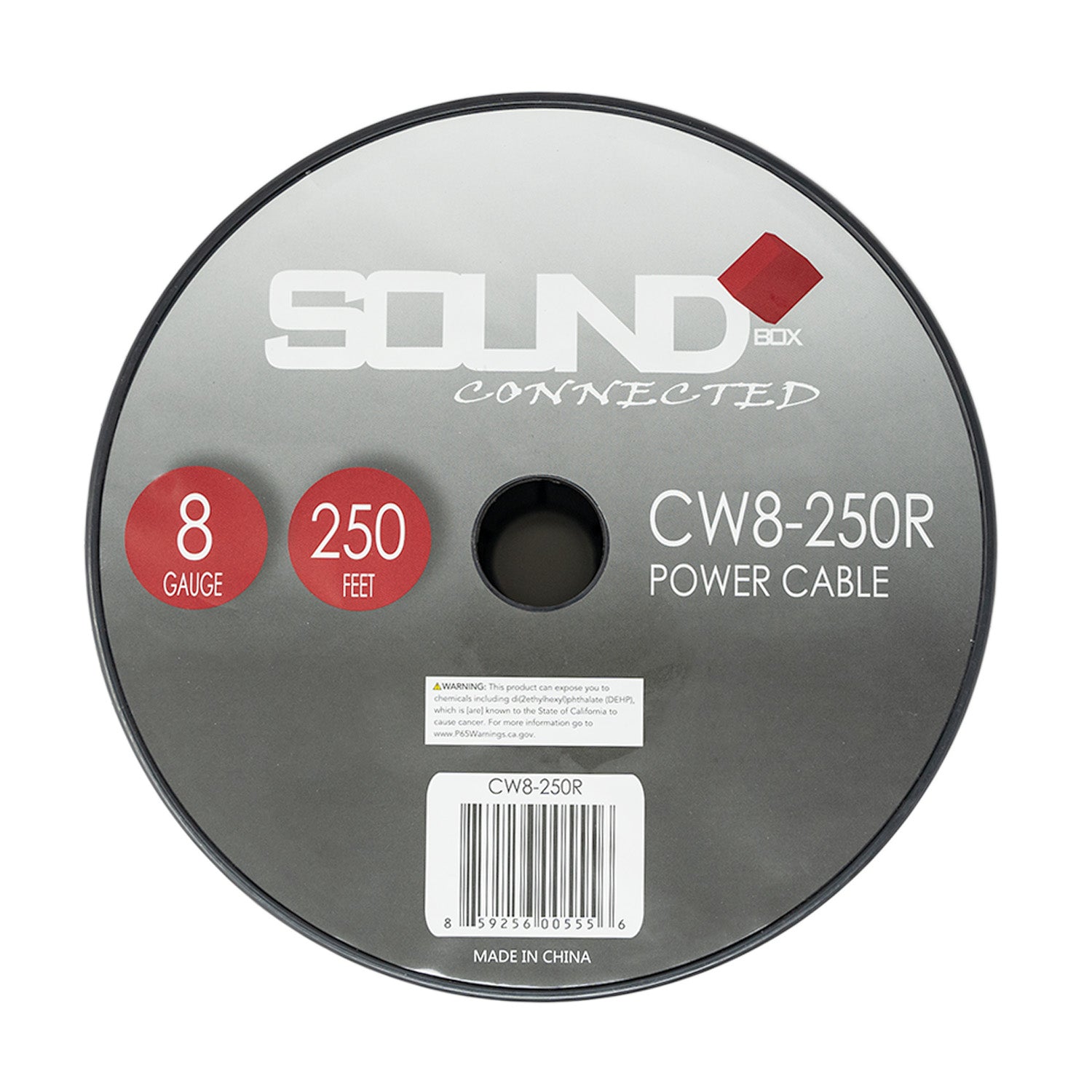 SoundBox CW8-250R, 8 Gauge 250 Ft. Amplifier Power / Ground Wire Spool, Red