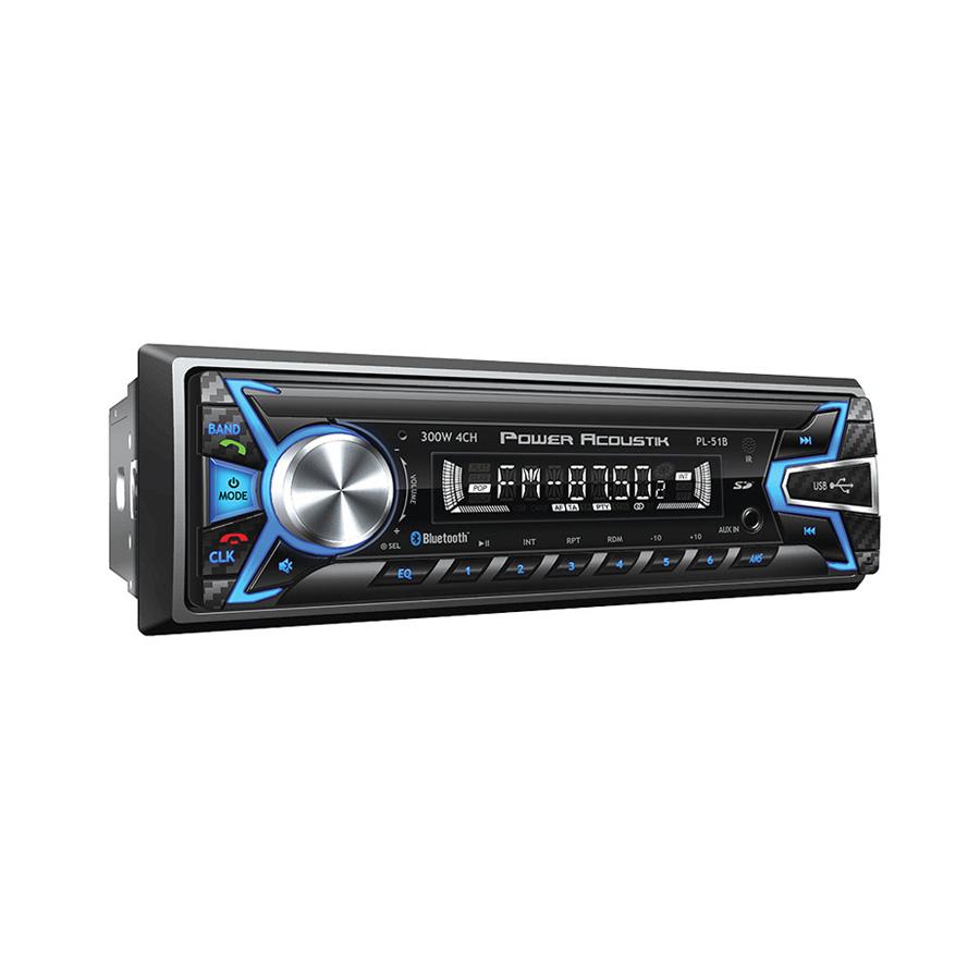 Power Acoustik PL-51B, 1-DIN Digital Audio Head Unit w/ 32GB USB, SD, AUX, & Bluetooth