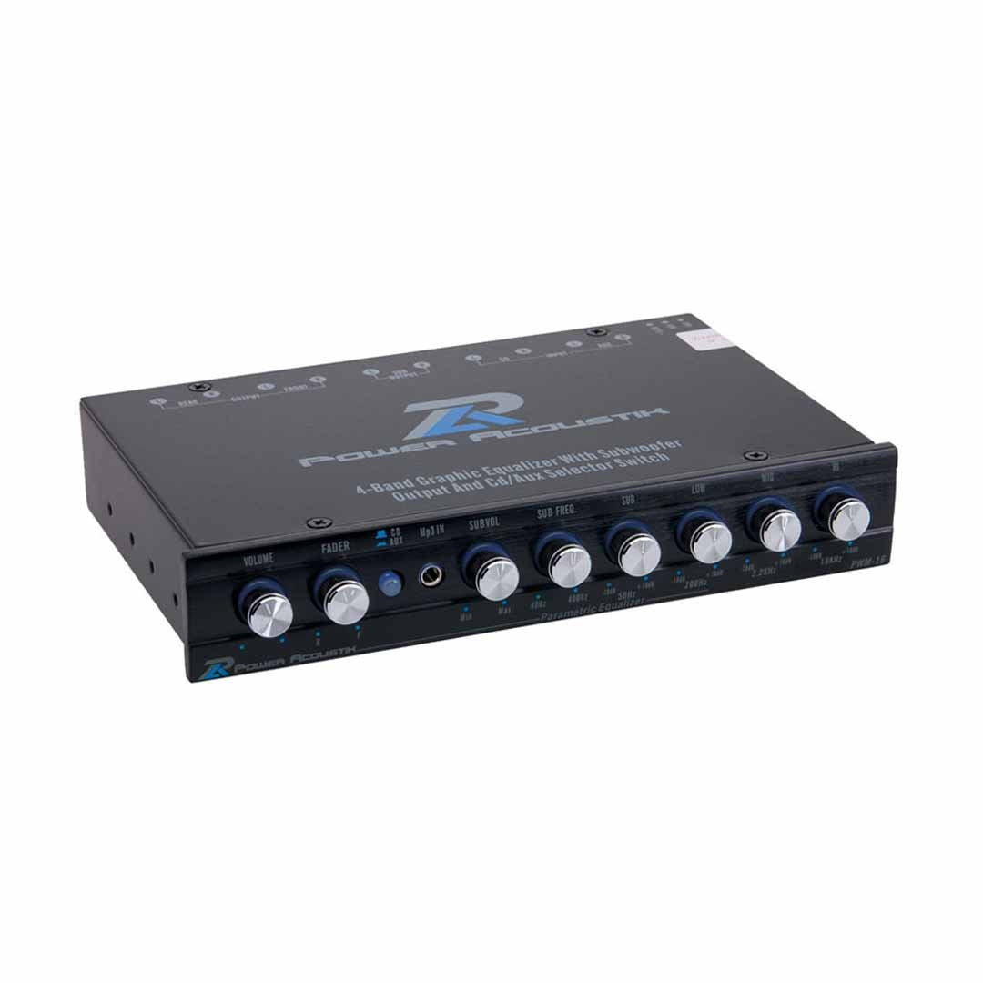 Power Acoustik PWM-16, 4 Band 1/2 Din Parametric EQ w/MP3 Input