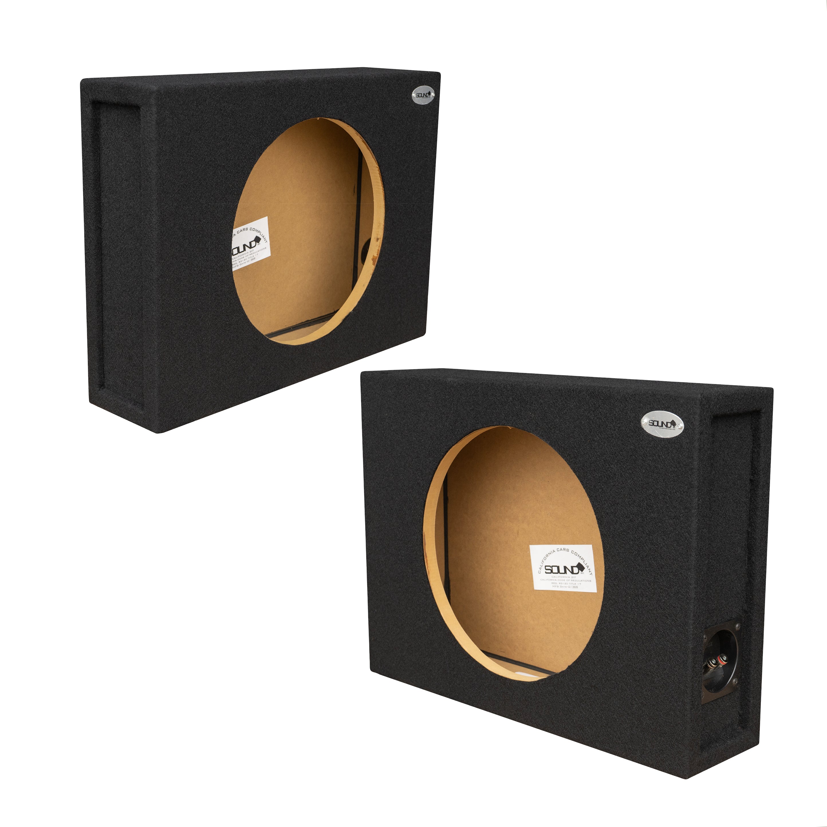 SoundBox Universal Single 10" Sealed Subwoofer Enclosure, Shallow Truck (Pair)