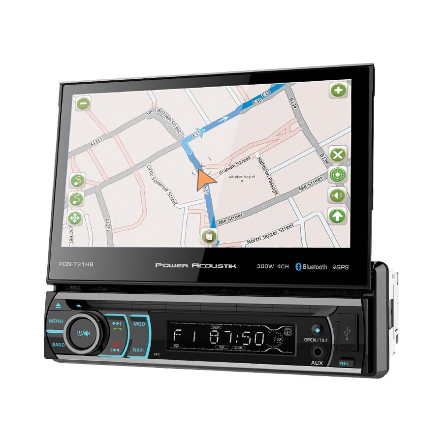 Power Acoustik PDN-721HB, 1-DIN Incite Source Unit w/ iGo GPS, PhoneLink, Bluetooth, & 7" LCD