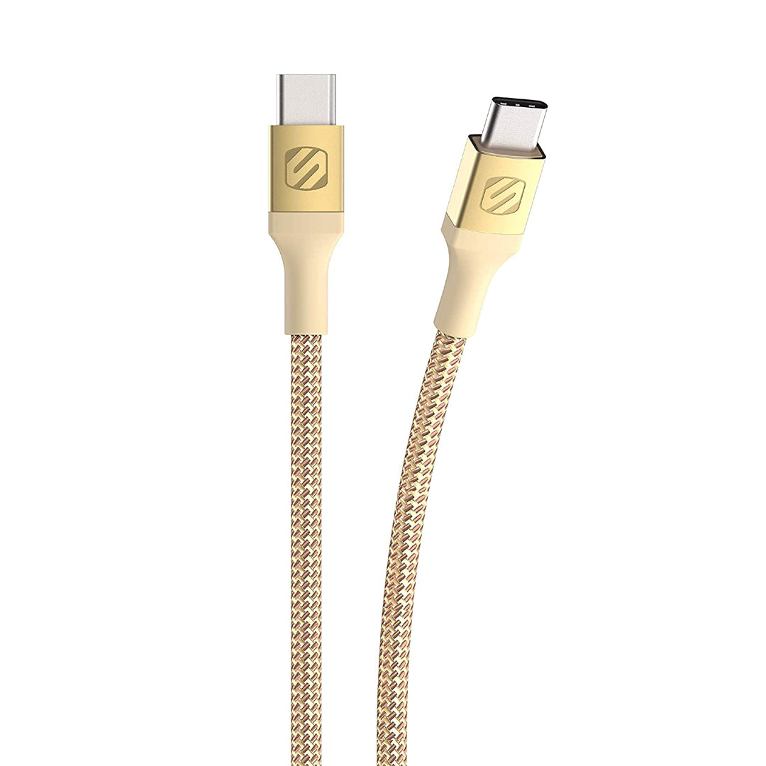 Scosche CCB4GD-SP, USB C to C Braided 4 Foot (Gold)