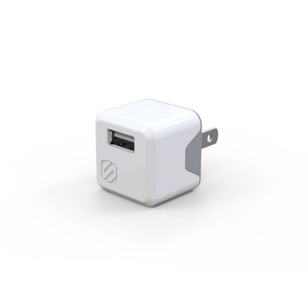 Scosche USBH121MWT, Low Profile 12W USB Wall Charger (White)