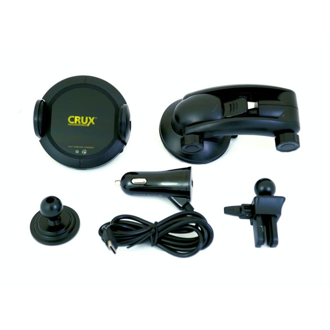 Crux CRISC-010, Motorized Wireless Qi charging with A/C vent or Telescopic Arm Mount - 10 Watts