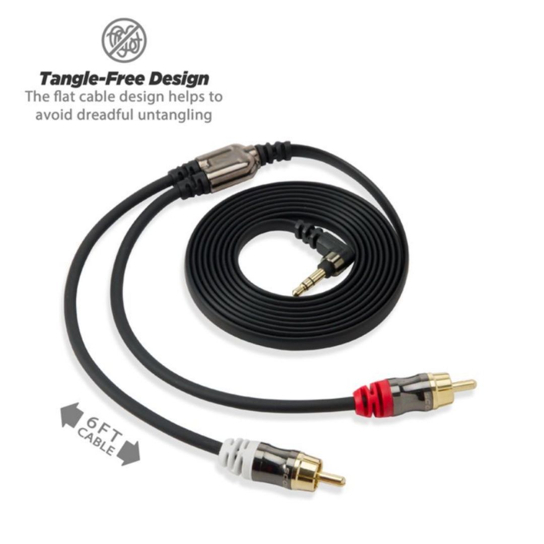 Scosche AFRCA6, 3.5mm To RCA/Video Cable 6 FT