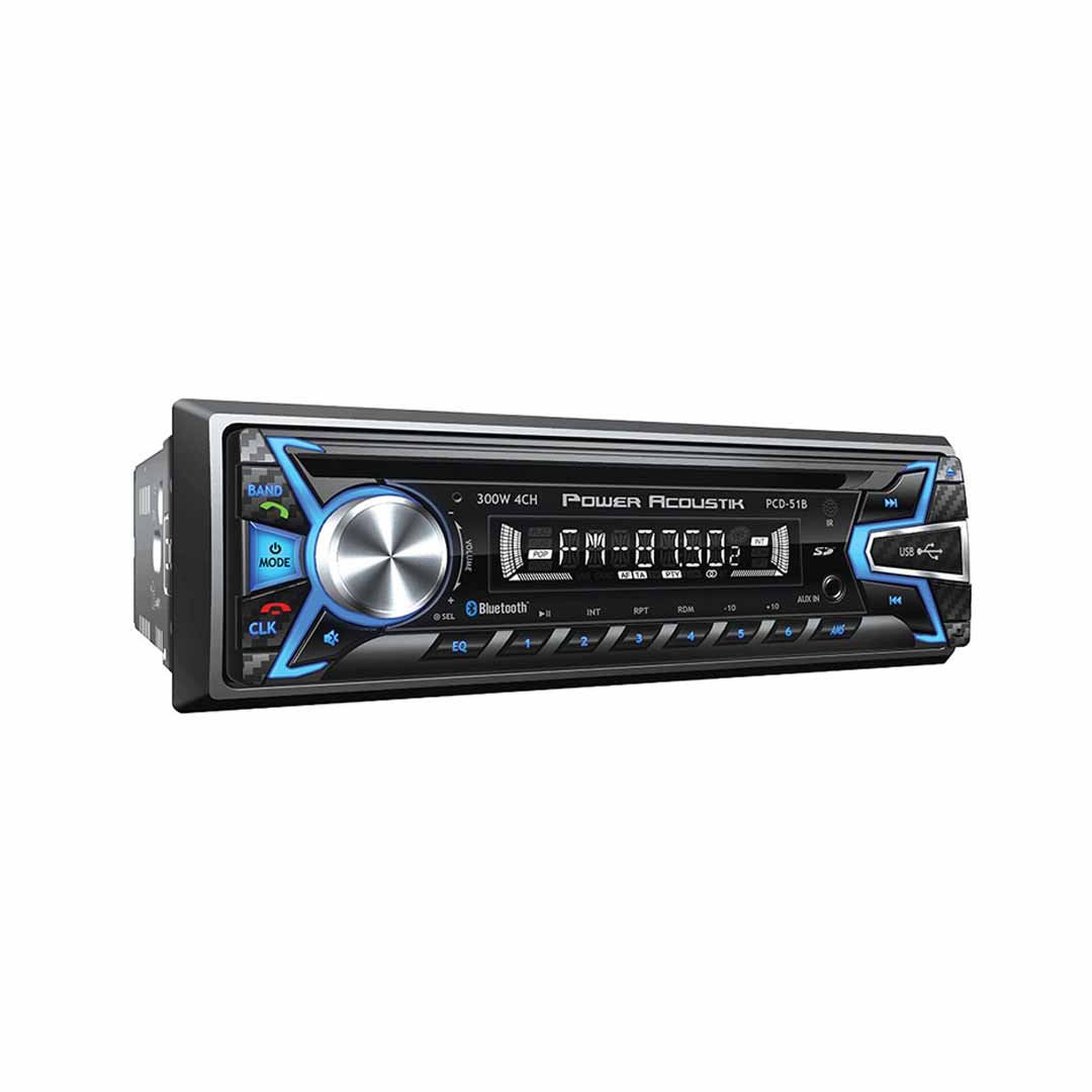 Power Acoustik PCD-51B, 1-DIN CD/MP3 Head Unit w/ 32GB USB, SD, AUX, & Bluetooth