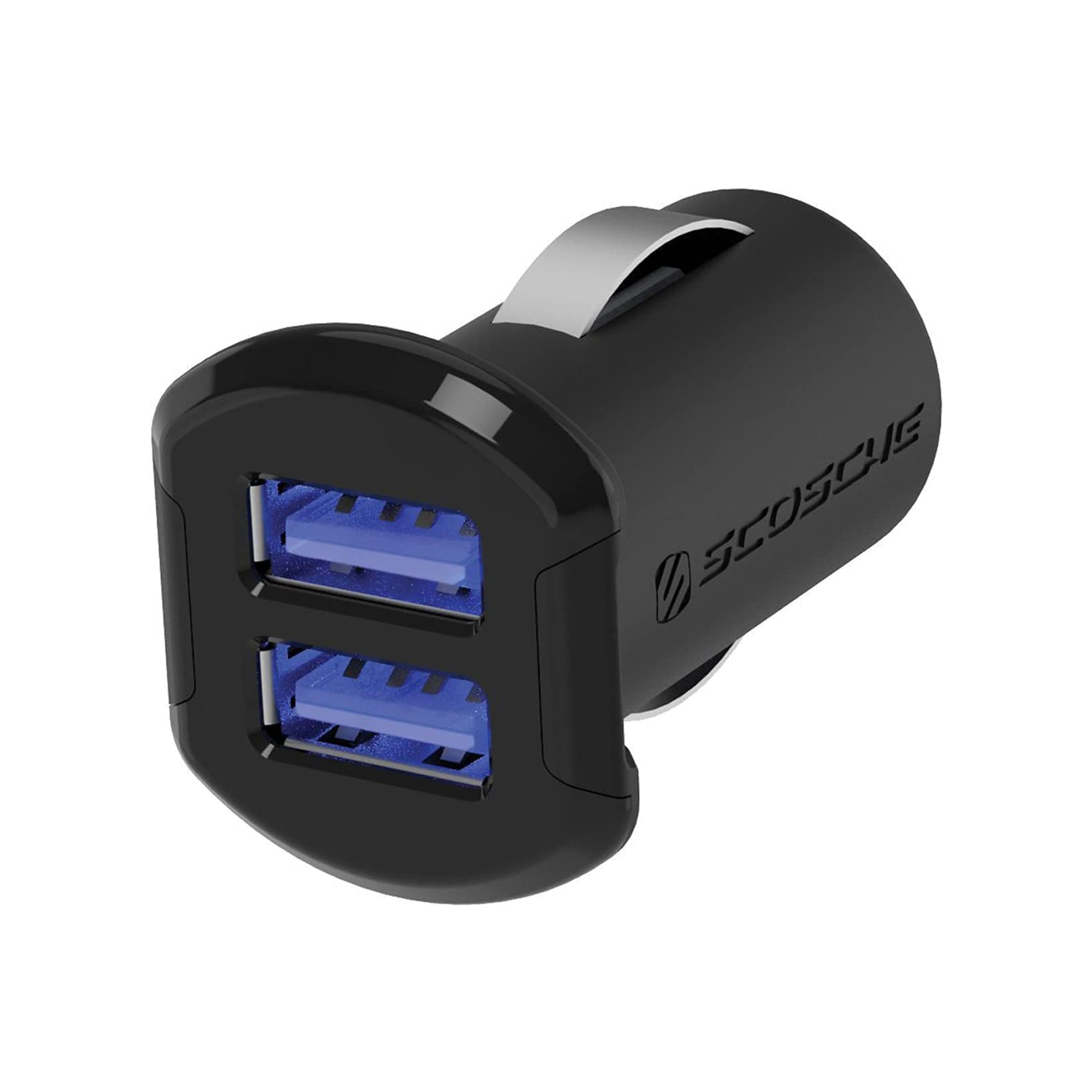 Scosche USBC242M, Dual 12W USB Car Charger w/ Illuminated USB Ports (Black)