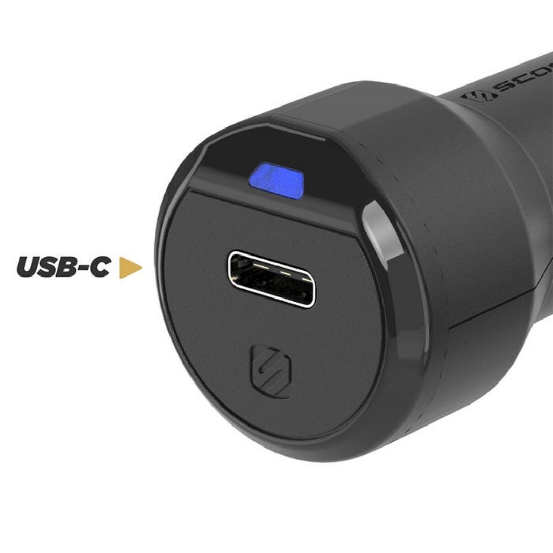 Scosche CPDA2C8-SP, 30W Combo Car Charger Power Delivery 3.0 18W USB-C And 12W USB-A