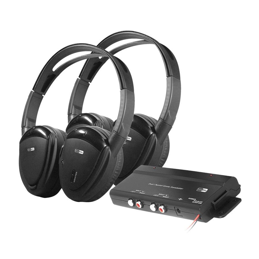 Power Acoustik HP-902RFT, Pair 2 Channel. 900MHz Headphone and Transmitter
