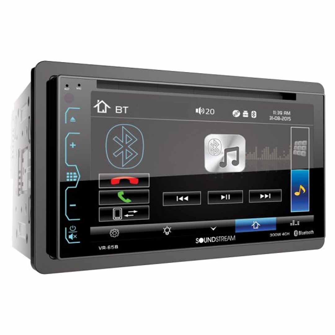 Soundstream VR-65B, 2-DIN AptiX Source Unit w/ Bluetooth, & 6.2" LCD