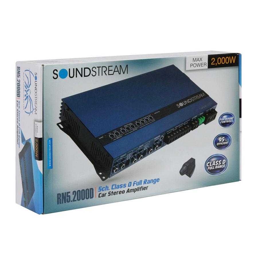 Soundstream RN5.2000D, Rubicon Nano 5 Channel Class D Full Range Amplifier, Bass Remote - 2000W