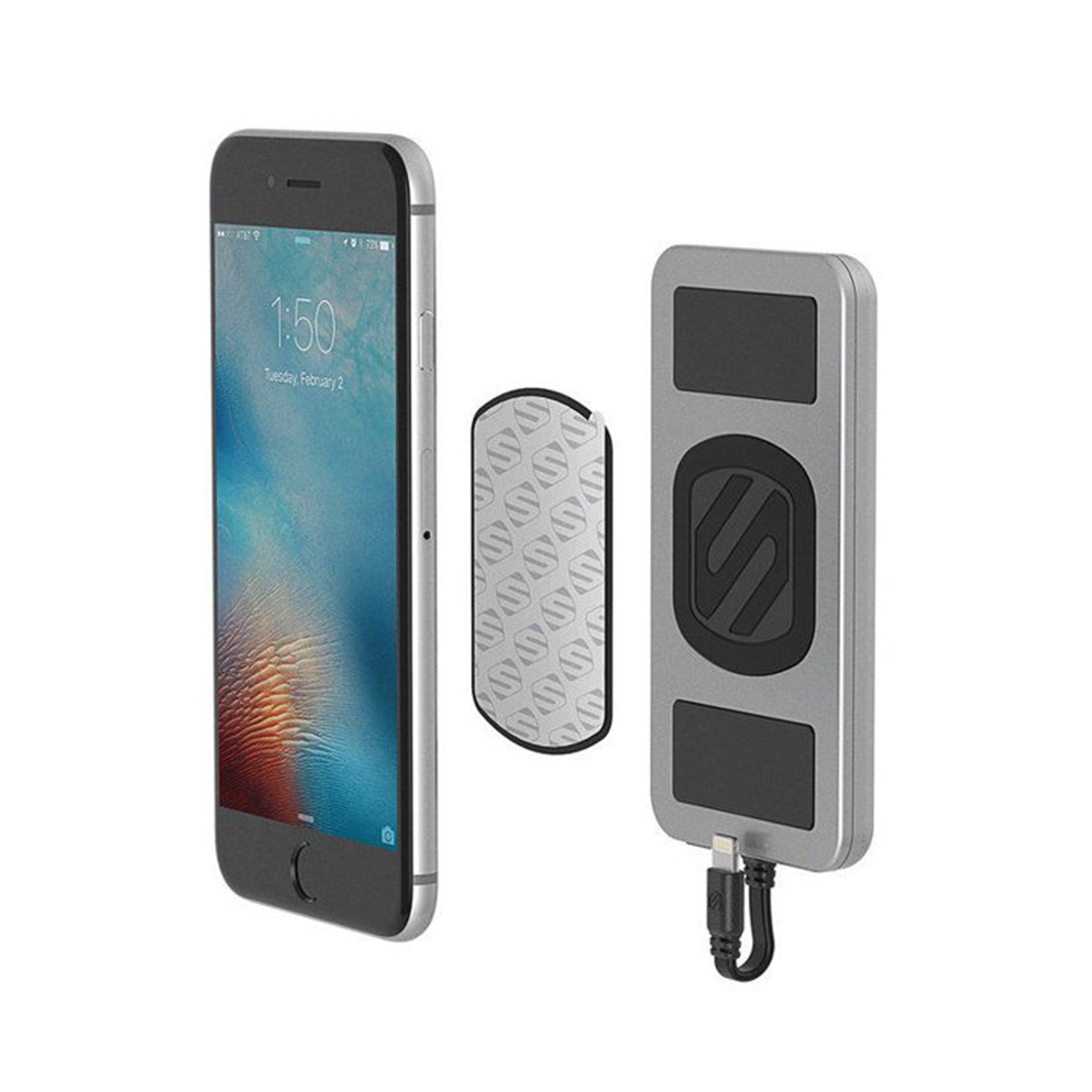 Scosche MAGPBSGA, MagicMount Magnetic Mount Portable Power For Mobile Devices (Lightning - Space Gray)