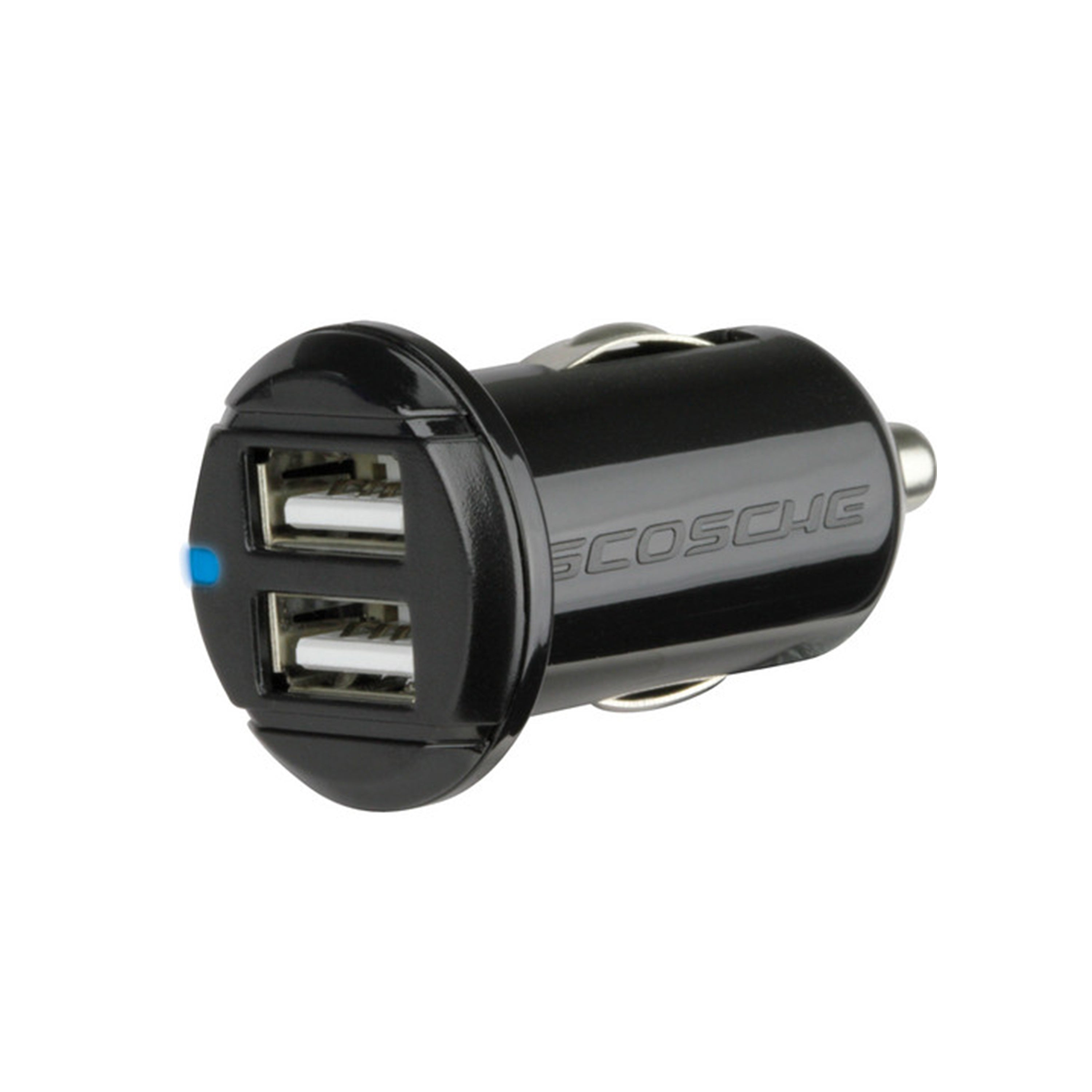 Scosche USBC202M, USB Car Charger - Dual 10 Watt (2.1A) USB Ports (Black)