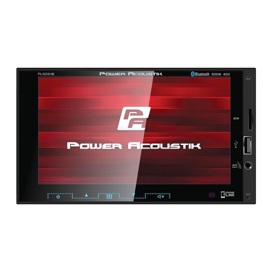 Power Acoustik PL-622HB, 2-DIN Digital Media (no DVD) w/ Phonelink, Bluetooth & 6.2" Capacitive LCD