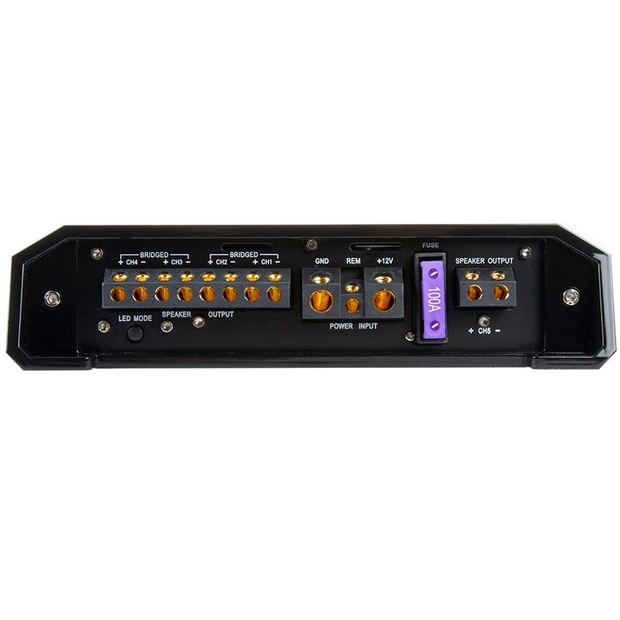 Soundstream T5.2500DL, Tarantula Electro 5 Channel Class D & A/B High Headroom Super Power Amplifier w/ RGB Lights - 2500W