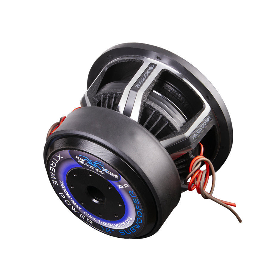 Soundstream X5.12, Team Series 12" Dual 1 Ohm 4" Voice Coil Competition Subwoofer - 5,000W