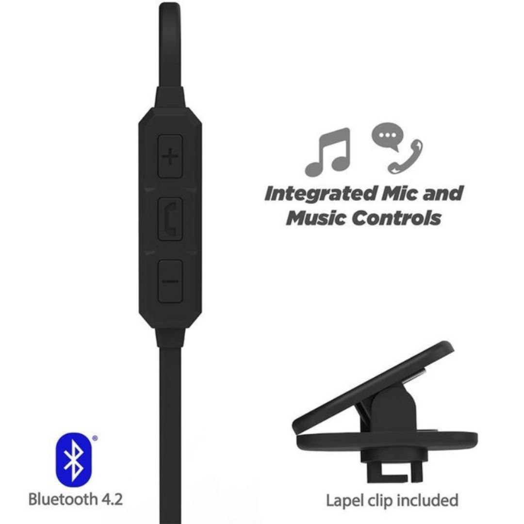 Scosche BT102-XWSP2, Wireless Earbuds w/ Mic + Controls (Black)