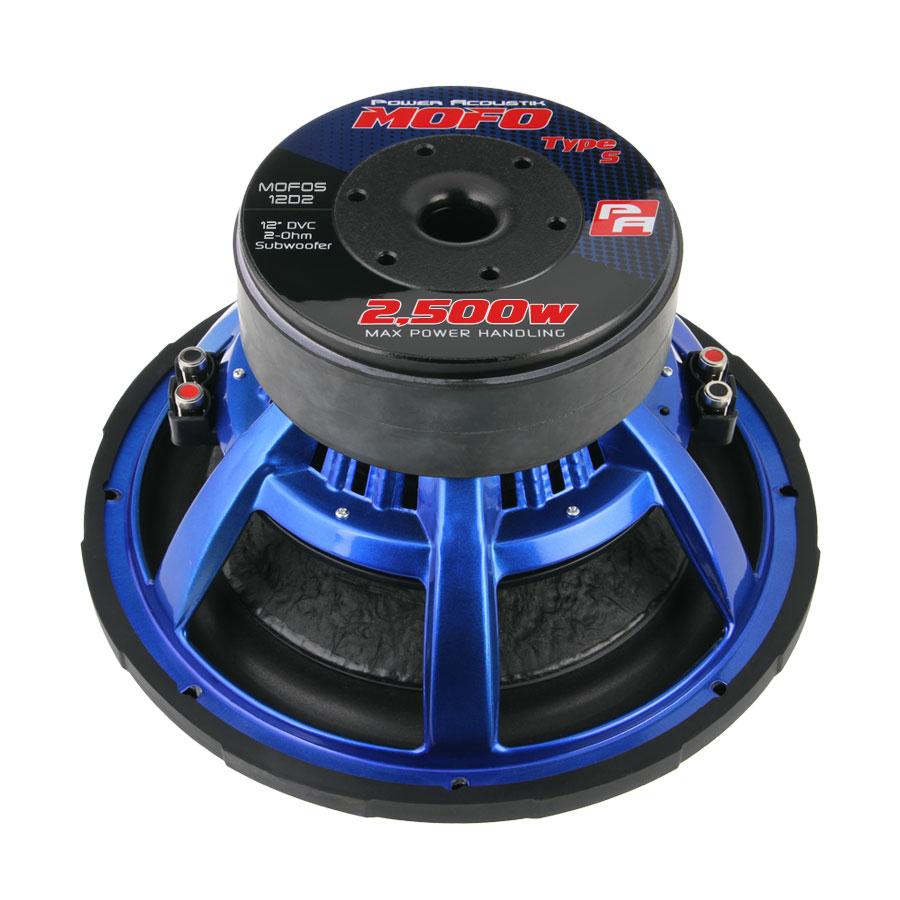 Power Acoustik MOFOS-12D2, 12" Dual 2 Ohm Subwoofer - 2500W