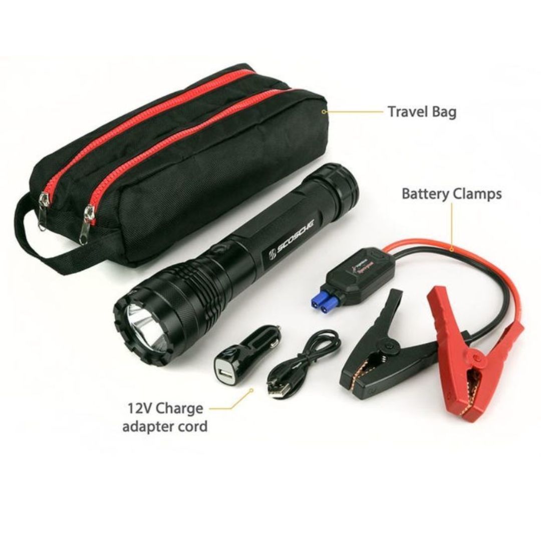 Scosche PBJF400, 400 Amp Powerbank Jump Starter Flashlight