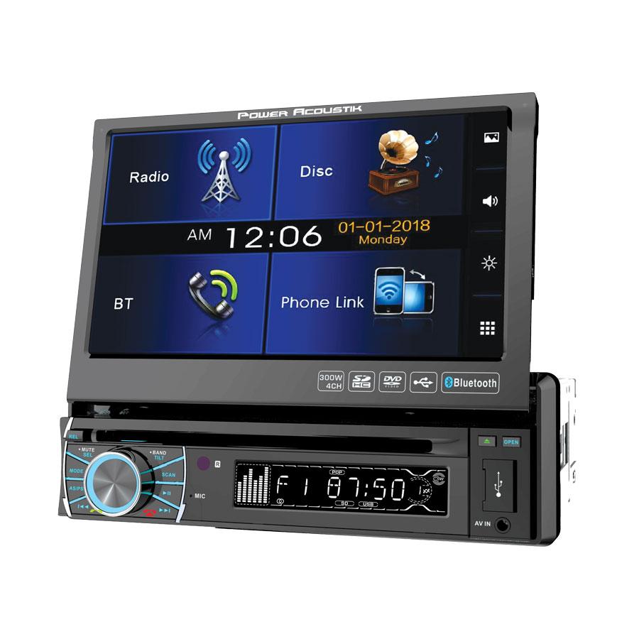 Power Acoustik PTID-8920B, 1-DIN Source Unit w/ Bluetooth & Motorized 7" LCD