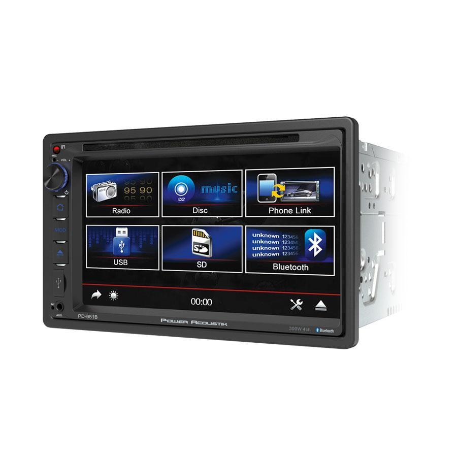 Power Acoustik PD-651B, 2-DIN Source Unit w/ Bluetooth & 6.5" LCD