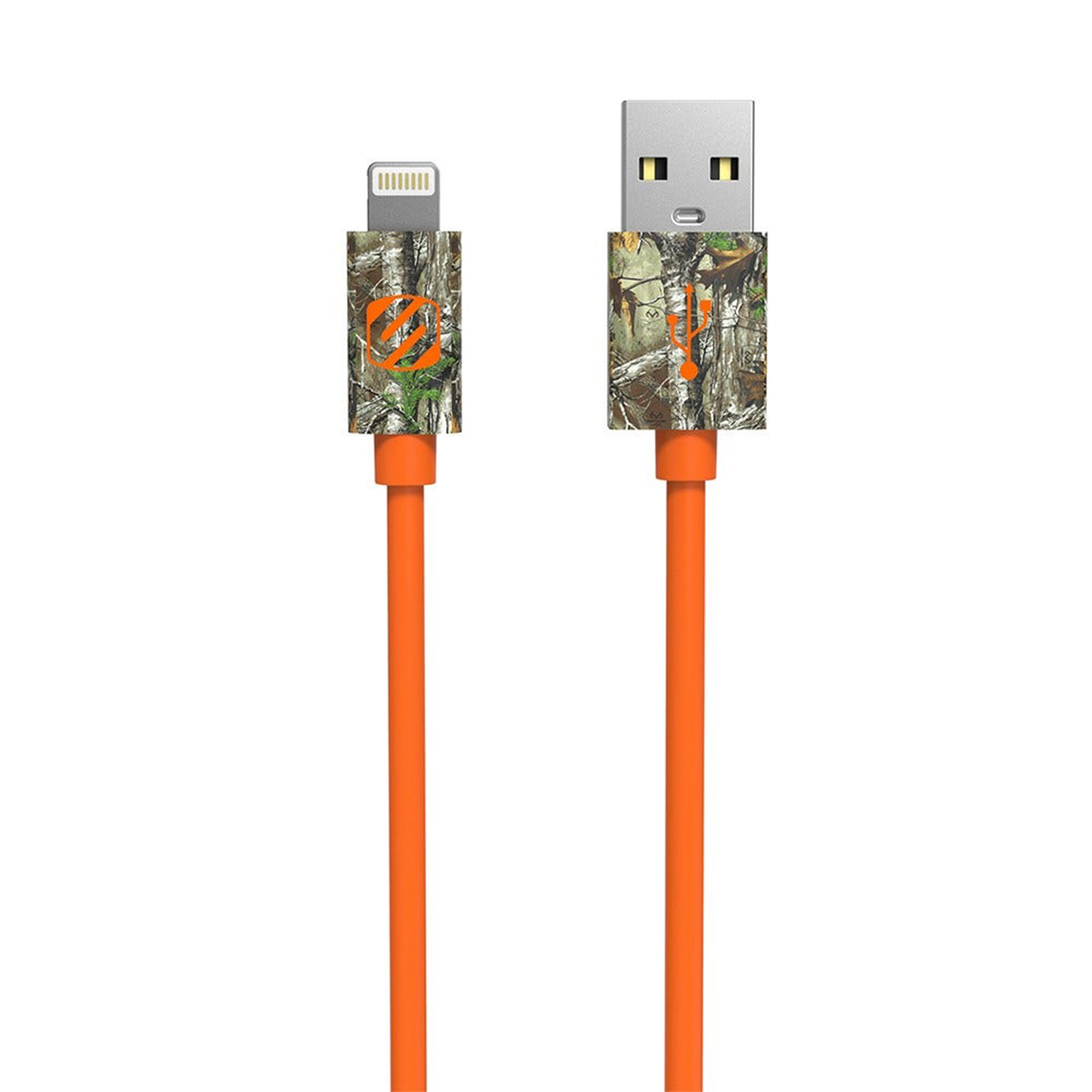 Scosche I3RT6, Charge & Sync Cable For Lightning USB Devices - 6FT Cable Lenth (Orange/Realtree)