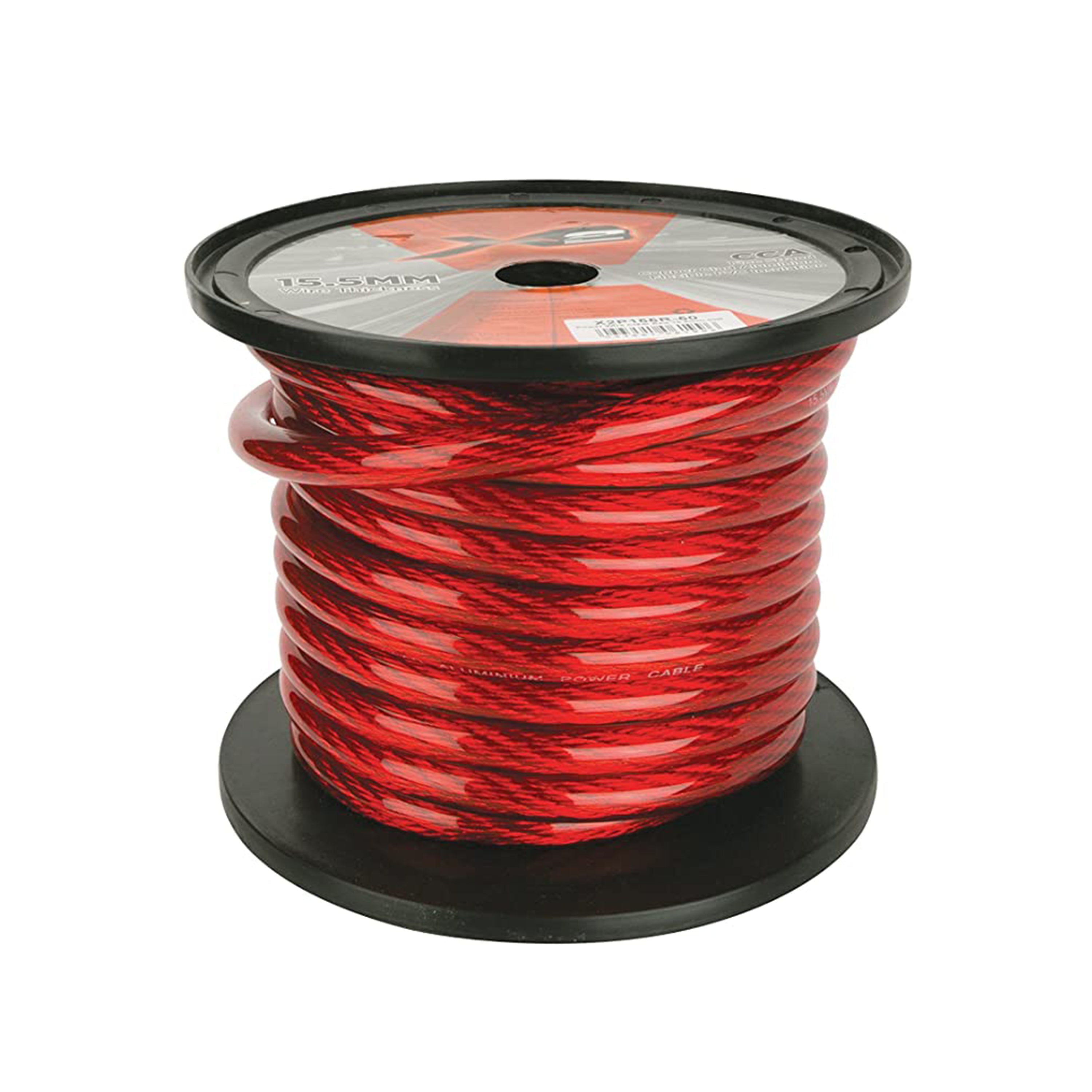 X2 by Scosche X2P155R-50, 15.5mm Red Power Wire Spool - 50 Ft.