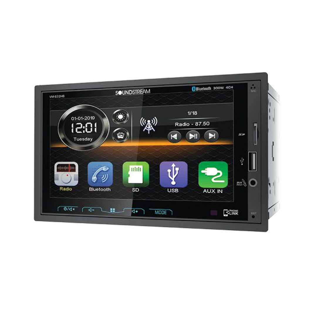 Soundstream VM-622HB, 2-DIN Digital Media (no DVD) w/ Phonelink, Bluetooth & 6.2" Capacitive LCD
