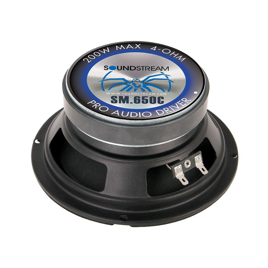 Soundstream SM.650C, SM 6.5" Pro Audio Components w/ Tweeters-Crossovers, 200w, 4 Color Changeable