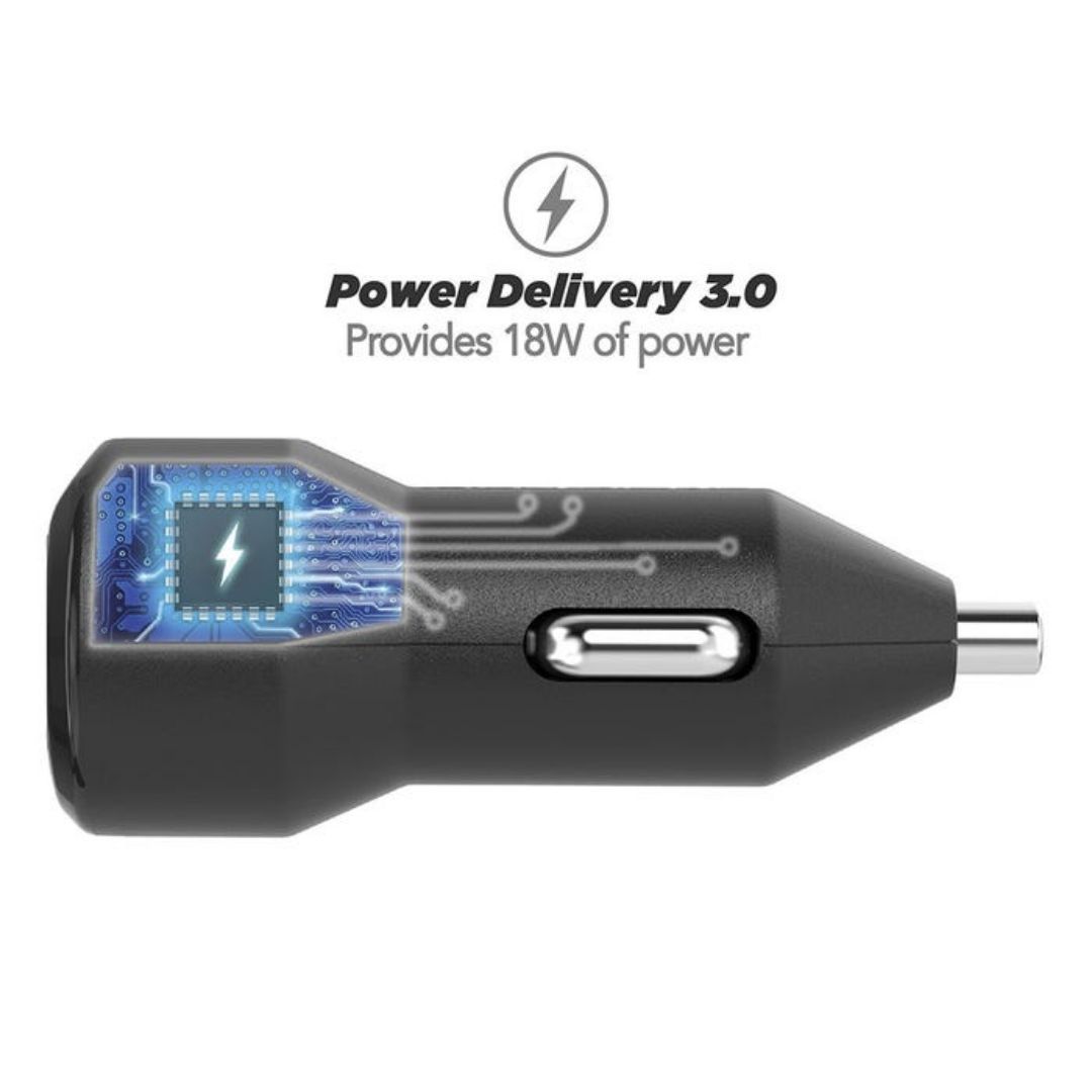 Scosche CPDA2C8-SP, 30W Combo Car Charger Power Delivery 3.0 18W USB-C And 12W USB-A