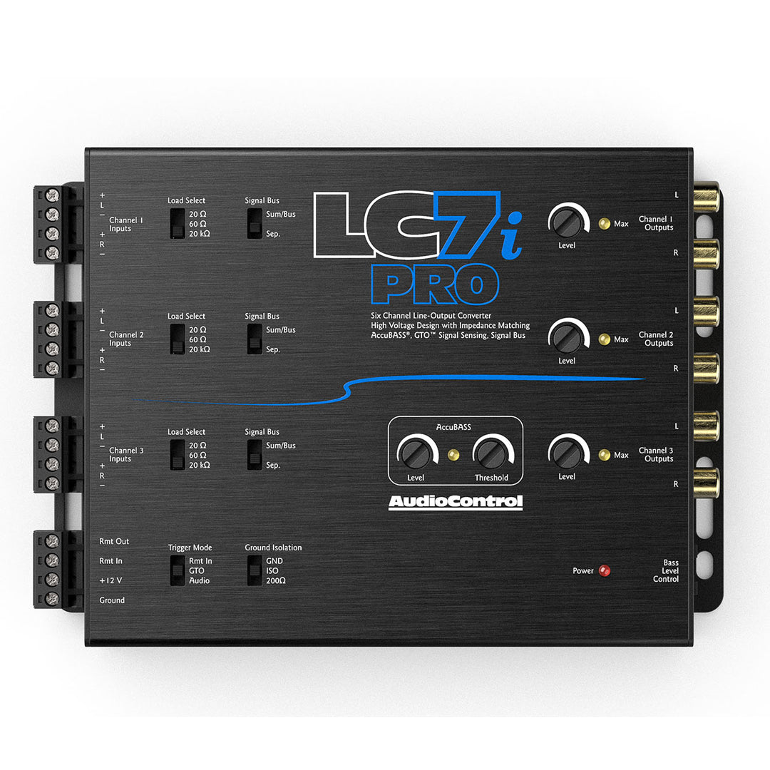 AudioControl LC7i Pro, 6 CH Line Out Converter w/ AccuBass & ACR-1 Dash Remote