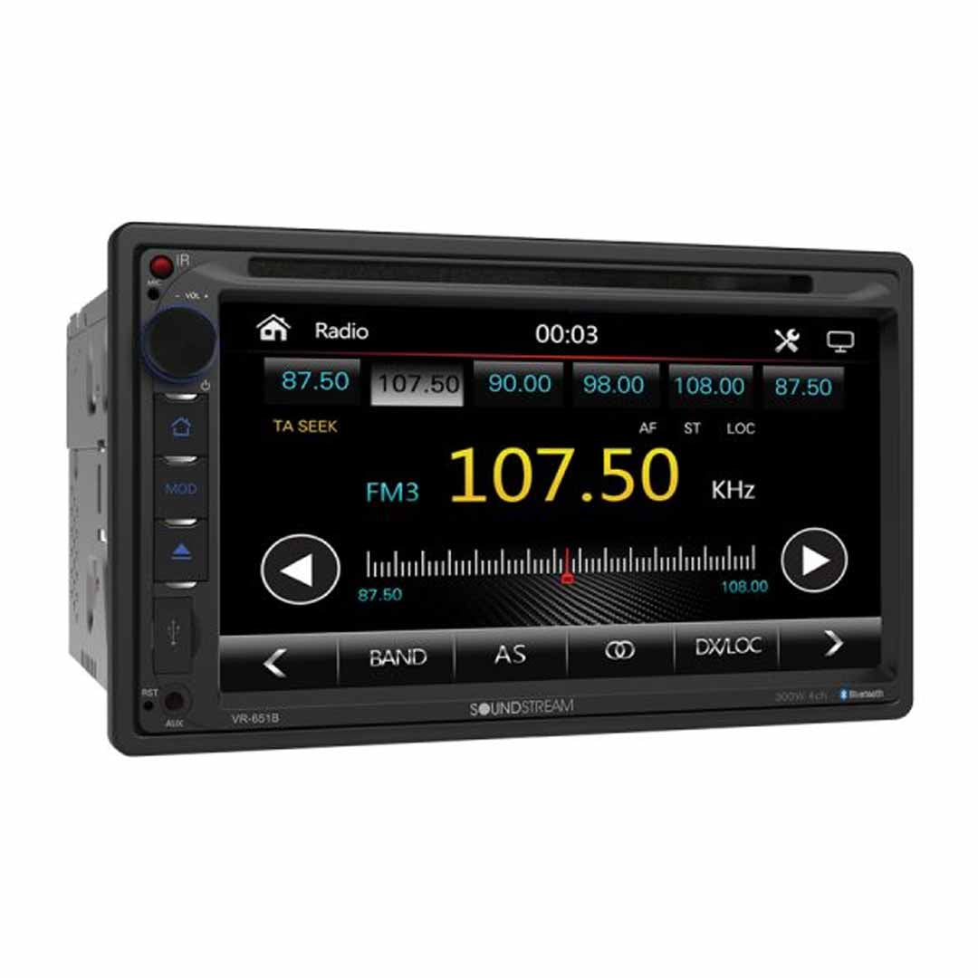 Soundstream VR-651B, 2-DIN Source Unit w/ Bluetooth, & 6.5" LCD