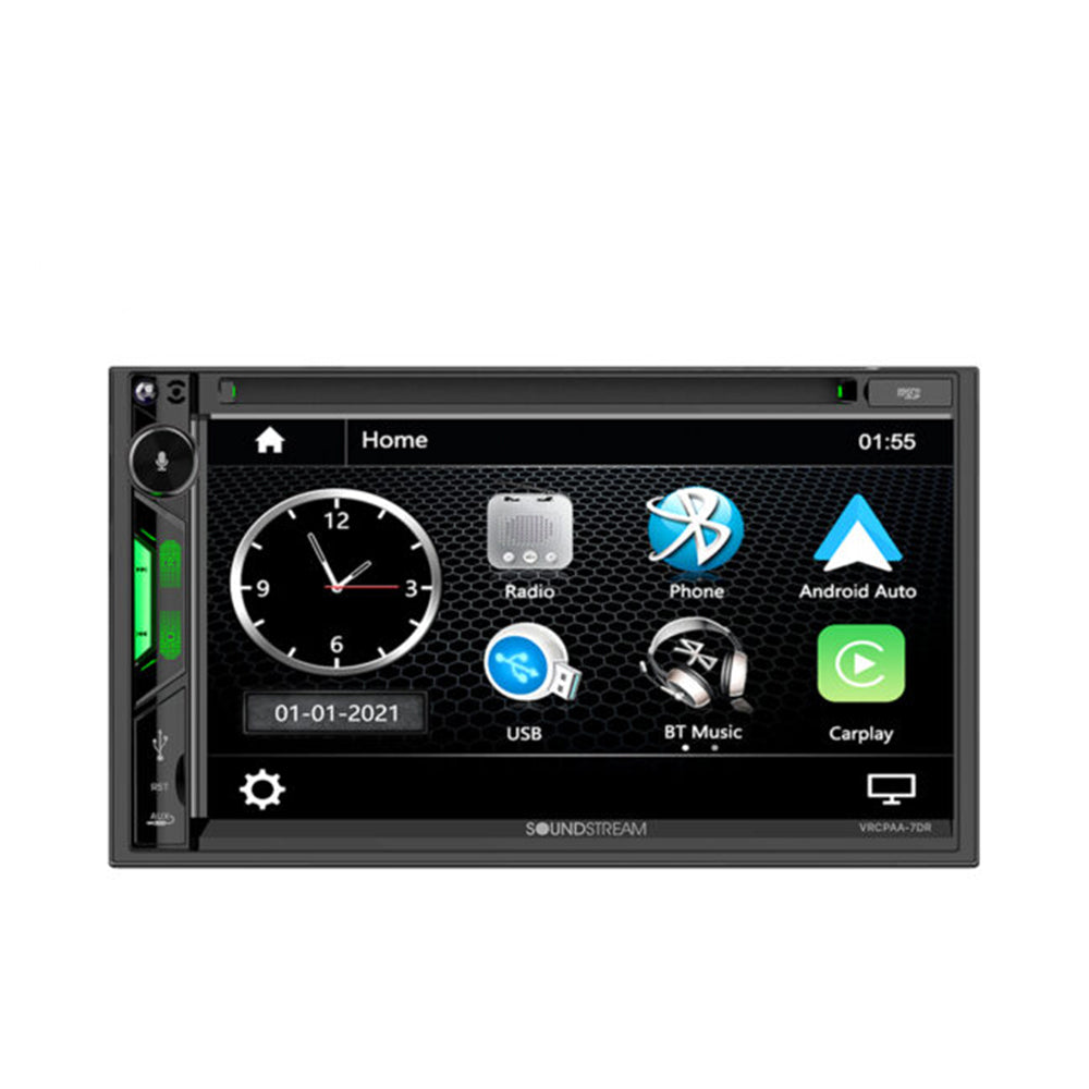 Soundstream VRCPAA-7DR, 7" Multimedia Receiver w/ CarPlay and Android Auto