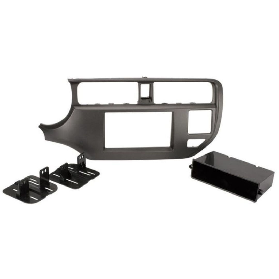 Scosche KA2413GMB, 2012-Up Kia Rio ISO Double DIN & DIN+Pocket Kit, Gun Metal