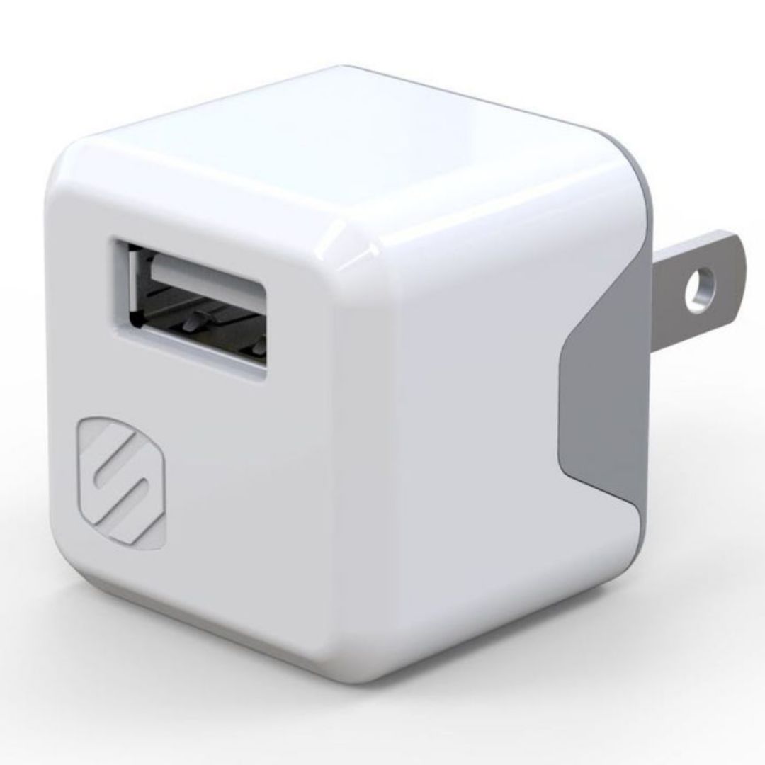 Scosche USBH121MWT, Low Profile 12W USB Wall Charger (White)