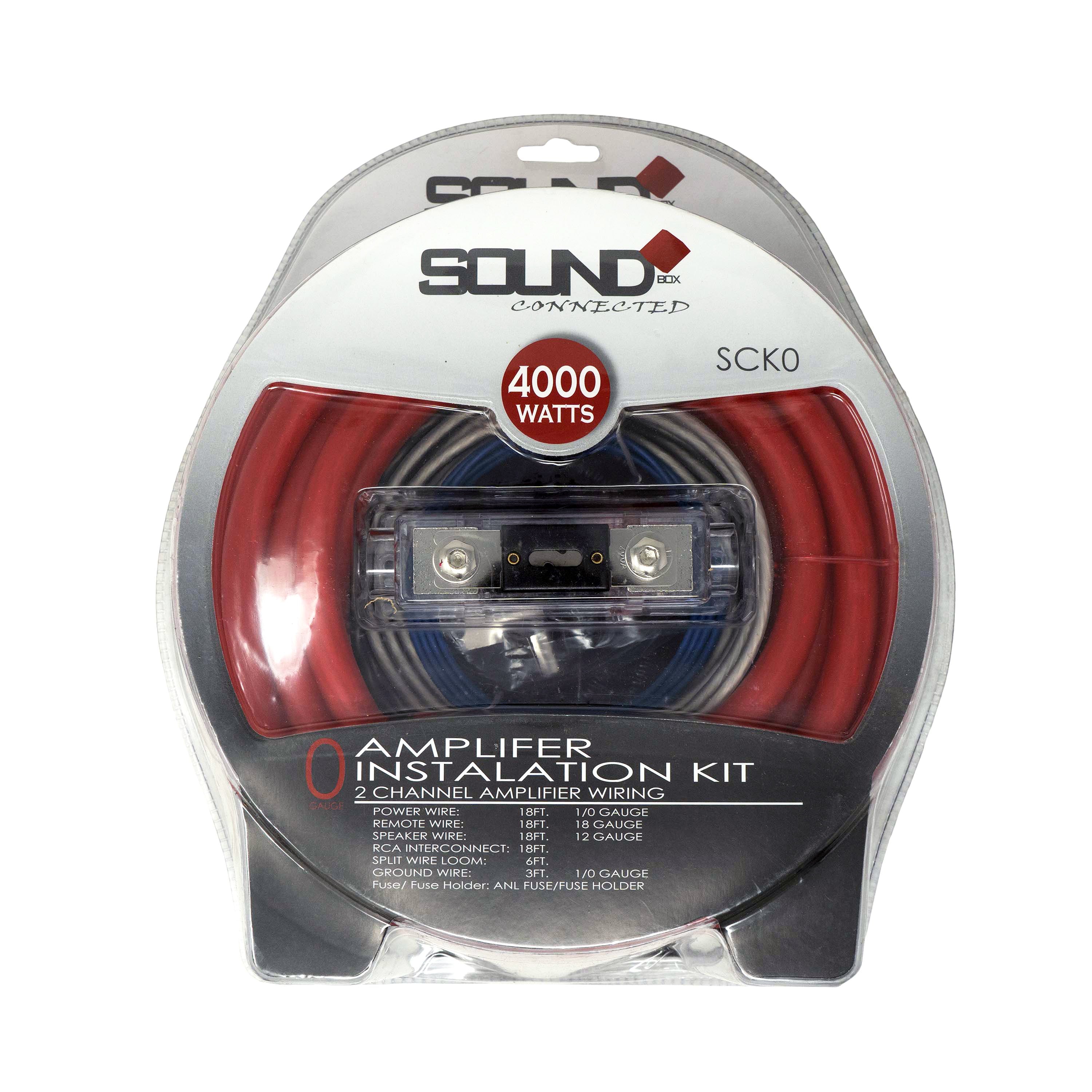 SoundBox SCK0, 0 Gauge Complete Amplifier Install Amp Wiring Kit