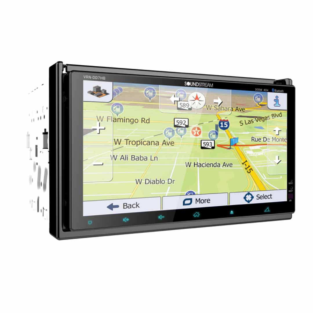 Soundstream VRN-DD7HB, Dual 7" LCD, 2-DIN AptiX Source Unit w/ iGO GPS, PhoneLink